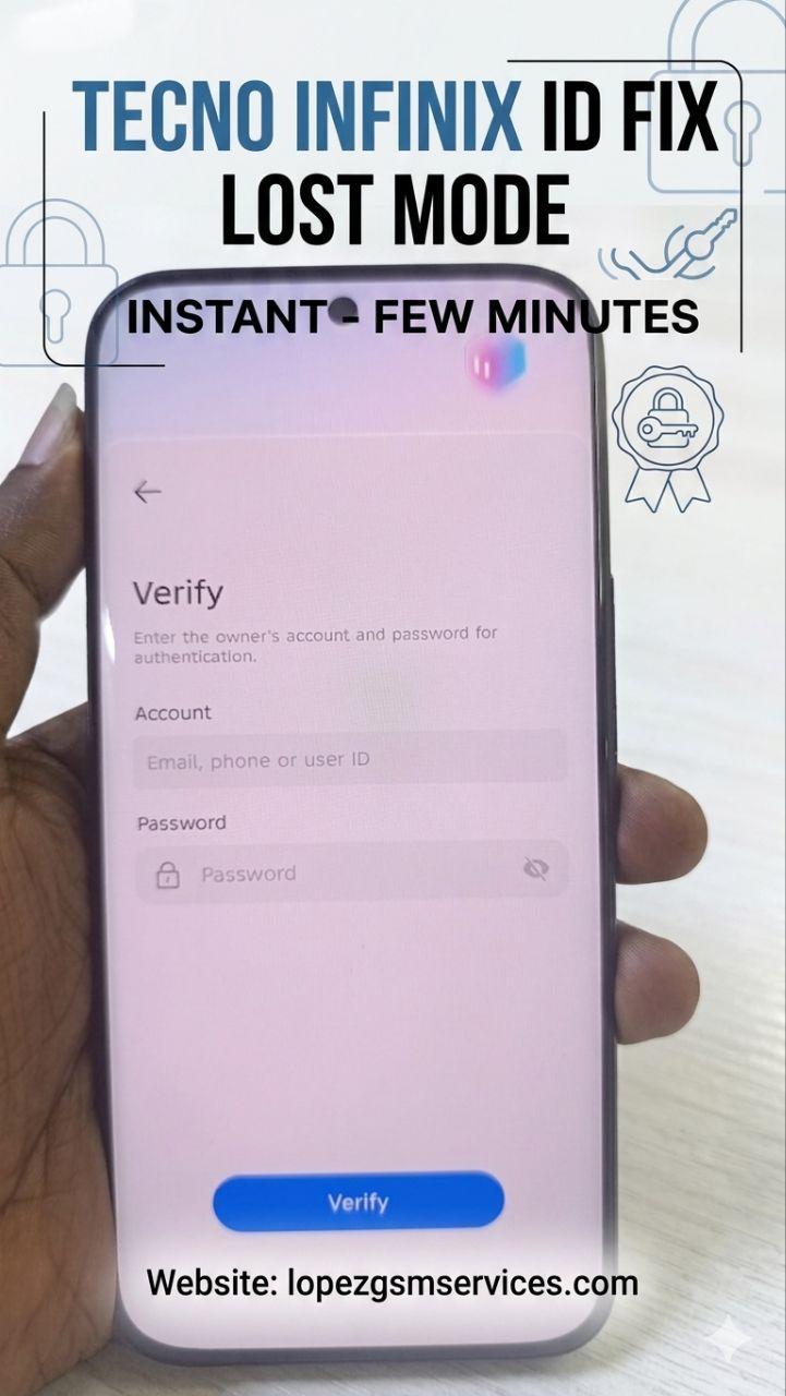 Tecno/Infinix ID Remove Premium  Unlock 100% Super Fast 1-60 min max 3h (Working Days Monday To Friday) only lock screen pic need  ☑️